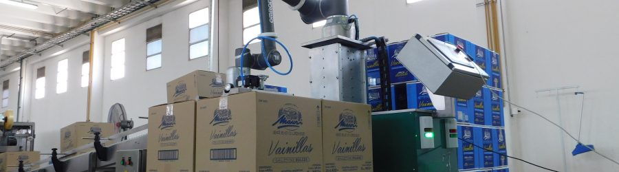 Brazos colaborativos: solución compacta para paletizado de fin de línea